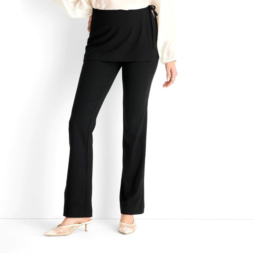 Future Collective Women's Mid-Rise Straight Leg Two-Fer Tailored Pants - Size 8